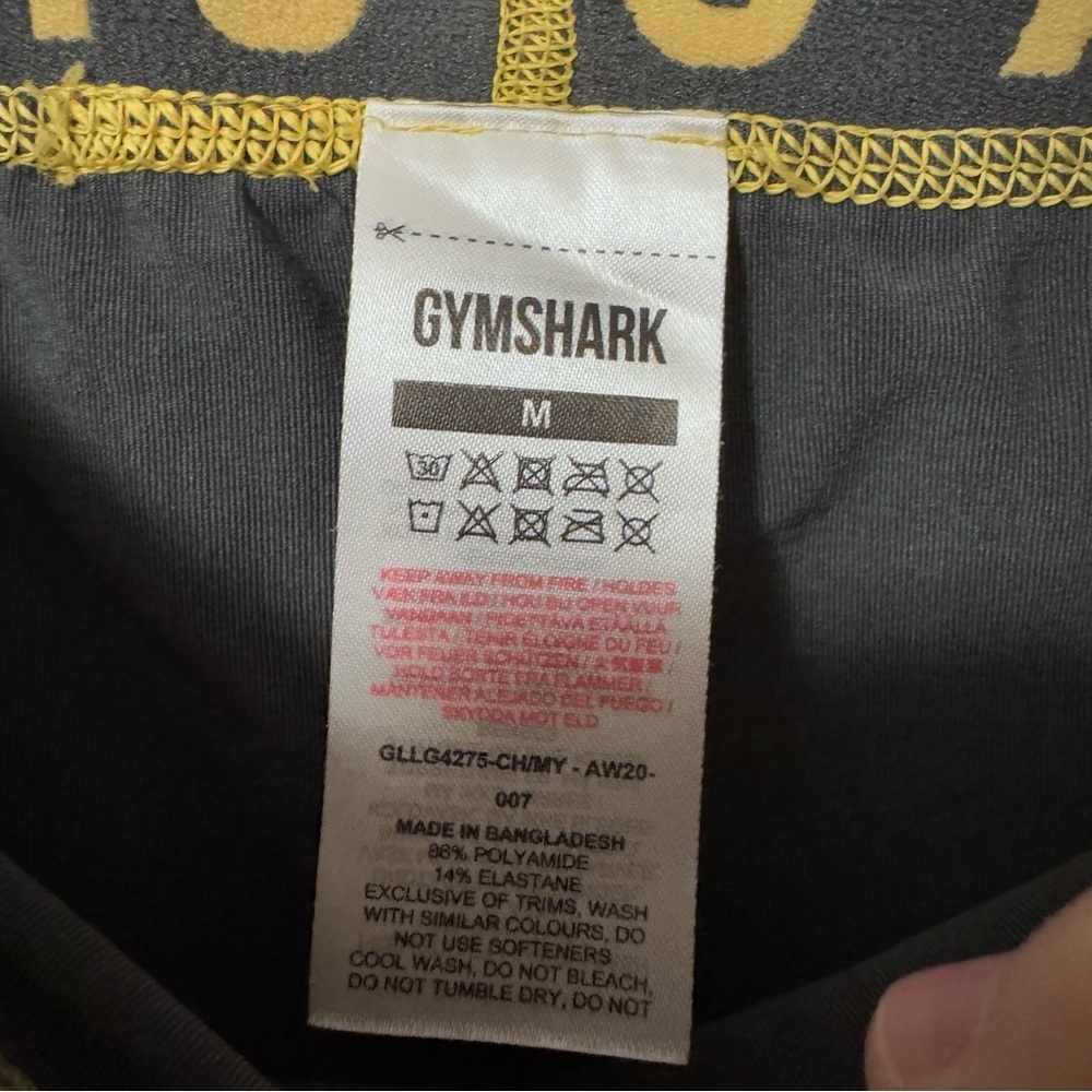 Gymshark seamless crop legging gray with yellow waist Size Medium - Picture 4 of 10